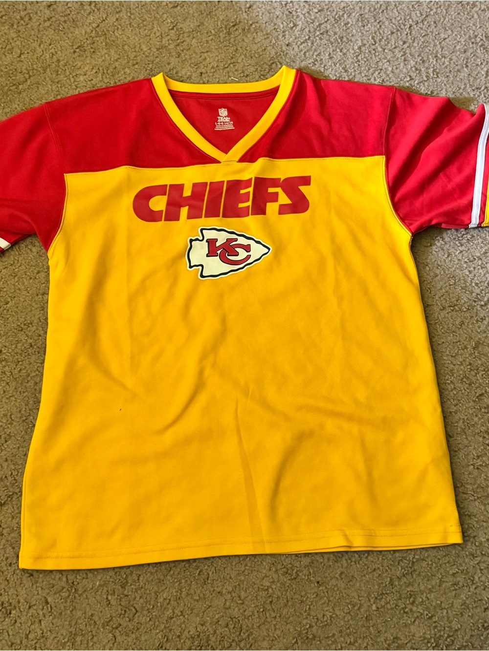 Amazon Kids Chiefs Yellow and Red Football Jersey